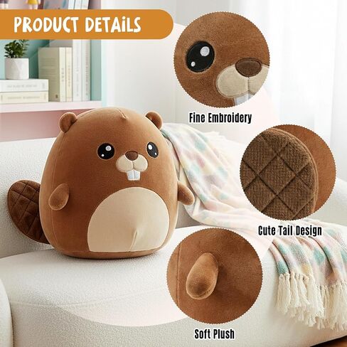 9.8 Inch Beaver Plush,New Year Ornament for Home Store Tabletop Decor in Saudi Arabia