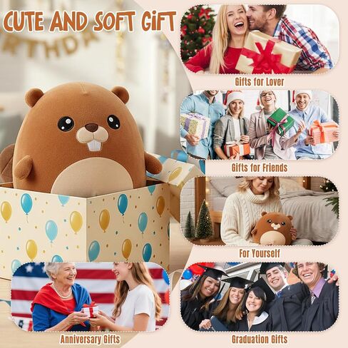 9.8 Inch Beaver Plush,New Year Ornament for Home Store Tabletop Decor in Saudi Arabia