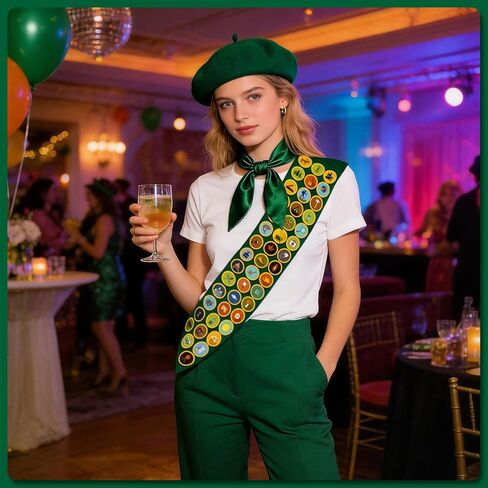 Dreamtop Scout Costume Set - 5 Pcs Scout Costume Women with Green Beret Sash Scarf Bowtie Socks for Halloween Party Dress Up in Saudi Arabia