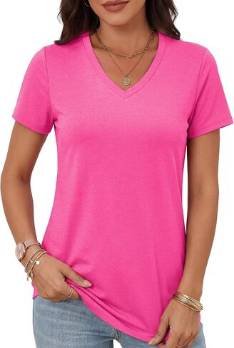Alaroo Womens Workout Tops Short Sleeve V-Neck T Shirts Sun Protection Pilates Outfits Athletic Tops for Running Gym Tee in Saudi Arabia
