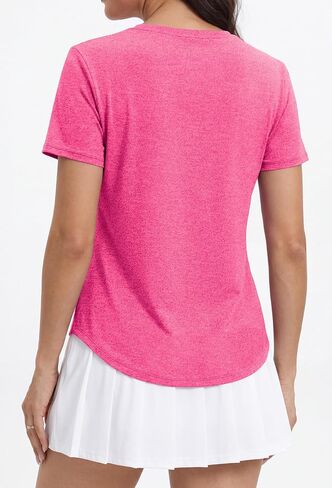 Alaroo Womens Workout Tops Short Sleeve V-Neck T Shirts Sun Protection Pilates Outfits Athletic Tops for Running Gym Tee in Saudi Arabia