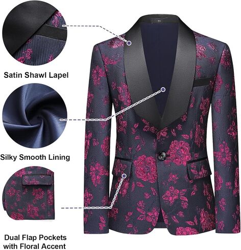 Boy Suit Tuxedo 3 Piece Regular Fit Floral Pattern Blazer Jacket Waistcoat Pants Men Suit Set for Wedding in Saudi Arabia