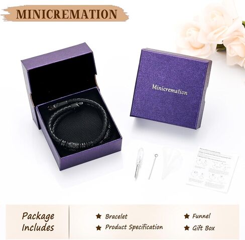 Minicremation الفايكنج ثور المطرقة جرة الحرق سوار للرماد للرجال مضفر جلد طبيعي سوار جرة للإنسان هدية تذكار تذكارية in Kuwait
