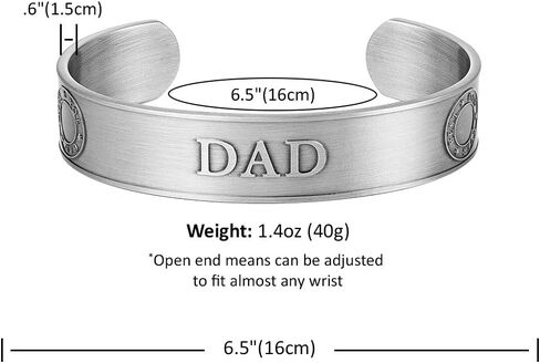 Willis Judd DAD Mens Pure Copper Adjustable Bracelet Bangle in Kuwait