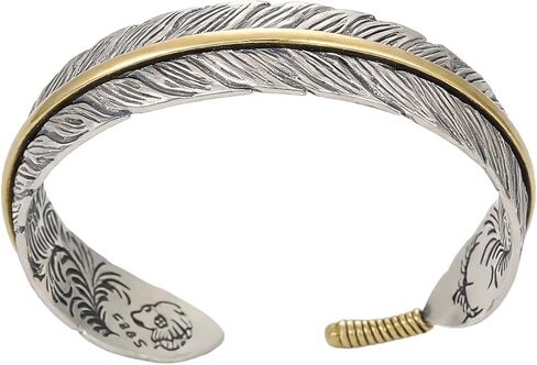 Men's adjustable feather bracelet, retro ethnic style turquoise feather shape, durable alloy structure, versatile for daily commuting and business wear, birthday gifts in Kuwait