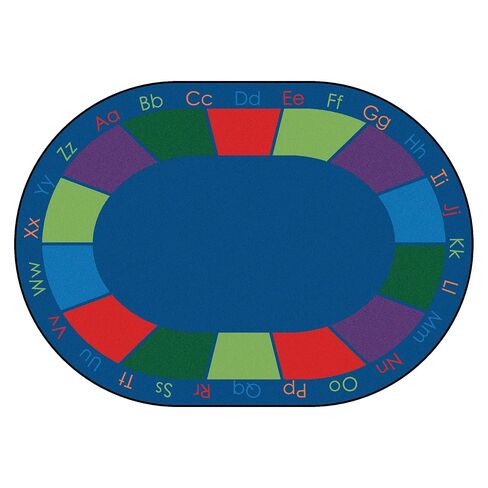 Carpets for Kids 8616 Colorful Seating Places Classroom Seating Rug 8ft 3in x 11ft 8in Oval Multi Color in Kuwait