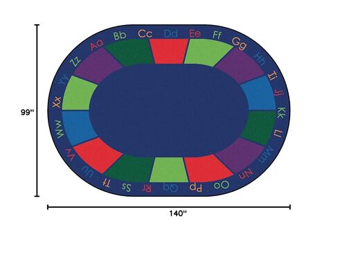 Carpets for Kids 8616 Colorful Seating Places Classroom Seating Rug 8ft 3in x 11ft 8in Oval Multi Color in Kuwait