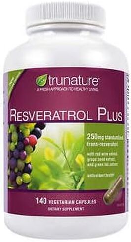Trunature Resveratrol Plus Vegetarian Capsules, 250mg (Pack of 140) in Saudi Arabia