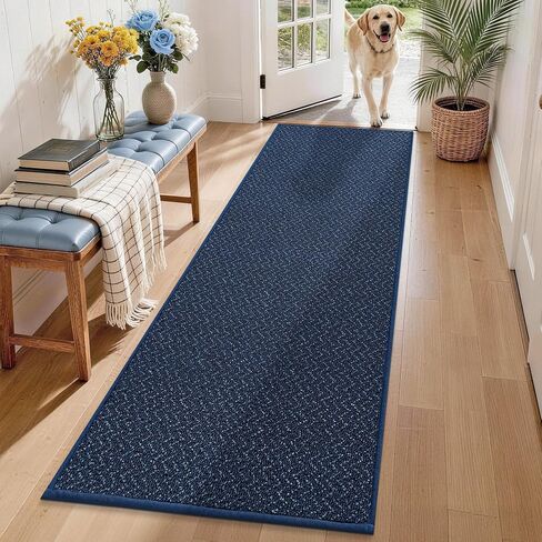COSY HOMEER Hallway Runner Rug 2'x8' Non Slip Washable Entryway Runner Rugs Absorbent Stain Resistant Carpet Rug Runners for Hallways,Entrance and Laundry Room,Blue in Kuwait