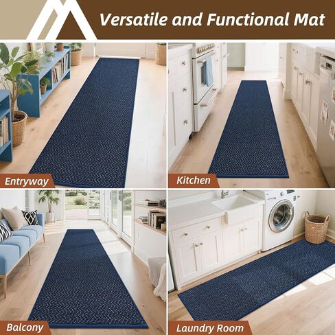 COSY HOMEER Hallway Runner Rug 2'x8' Non Slip Washable Entryway Runner Rugs Absorbent Stain Resistant Carpet Rug Runners for Hallways,Entrance and Laundry Room,Blue in Kuwait