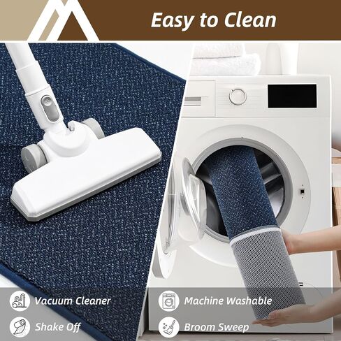 COSY HOMEER Hallway Runner Rug 2'x8' Non Slip Washable Entryway Runner Rugs Absorbent Stain Resistant Carpet Rug Runners for Hallways,Entrance and Laundry Room,Blue in Kuwait