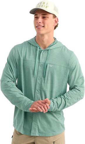 HUK mens Watershed Hooded Shirt, Upf 50+ Performance Sun Hoodie With Moisture Management and Stretch Fabric in Kuwait