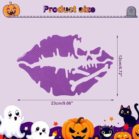 Halloween Car Lip Decals Window Skull Lip Stickers PET Purple for Car Window Wall Indoor 1 Pcs in Saudi Arabia