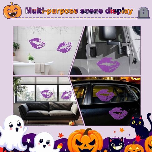 Halloween Car Lip Decals Window Skull Lip Stickers PET Purple for Car Window Wall Indoor 1 Pcs in Saudi Arabia