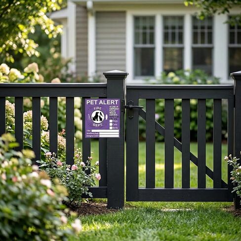 Pet Alert Emergency Sticker - Pet Rescue Alert Label, Reusable Adhesive Sign for Home Doors/Windows (4x4.5in) in Saudi Arabia