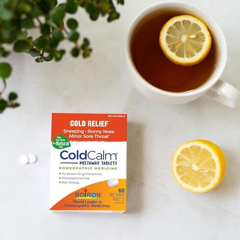 Boiron ColdCalm Tabs - 100 Count (Pack of 2) Bundle with Pen for Relief of Common Cold Symptoms Such as Sneezing, Runny Nose, Sore Throat, and Nasal Congestion - Non-Drowsy Cold Calm Meltaway Tablets in Saudi Arabia