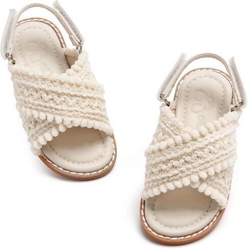 ESTINE Girls' Fashion Woven Sandals - Summer Fancy Shoes Beach Slides for Toddler Little Girls in Saudi Arabia