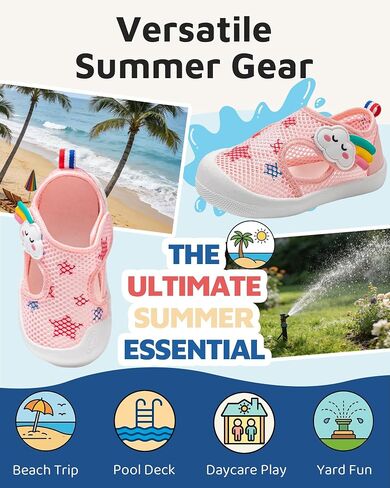 Drecage Toddler Sandals for Girls Boys, Quick Dry Kids Summer Water Shoes Wide Barefoot First Walking Shoes Beach Pool, Non-Slip Lightweight Outdoor Daycare Sneakers in Saudi Arabia