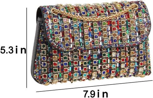 محفظة نسائية بمقبض كريستالي، حقيبة سهرة لامعة مع سلسلة، حقائب كتف فاخرة لحفلات الزفاف الرسمية in Kuwait