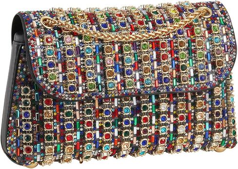 محفظة نسائية بمقبض كريستالي، حقيبة سهرة لامعة مع سلسلة، حقائب كتف فاخرة لحفلات الزفاف الرسمية in Kuwait