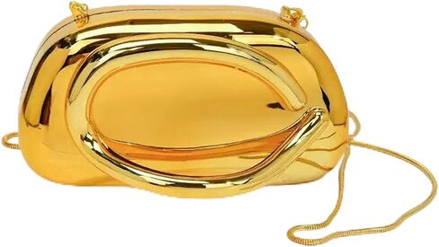 Acrylic Clutch Purse for Women Metal Handle Evening Bags Trendy Crossbody Bag for Wedding Party,Champagne in Saudi Arabia