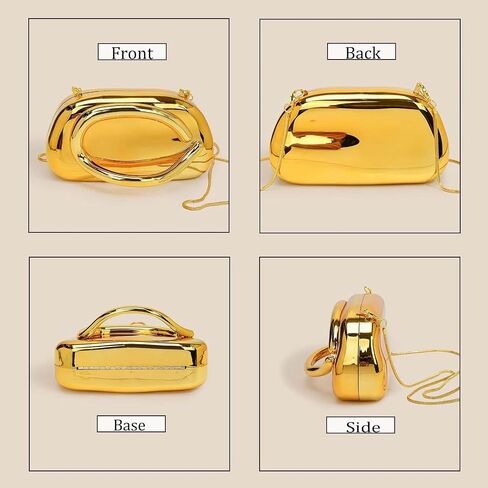 Acrylic Clutch Purse for Women Metal Handle Evening Bags Trendy Crossbody Bag for Wedding Party,Champagne in Kuwait