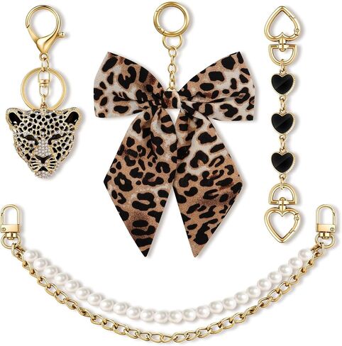Bag Charms and Chains Set, Purse Charms for Handbag Strap Extender Chain Bow Pearl Accessories for Women in Saudi Arabia