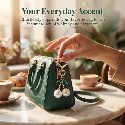 4 PCS Cherry Bag Charms for Women - Resin Purse Charms, Fashion Keychain Accessories for Handbag Backpack Wallet Bag in Kuwait