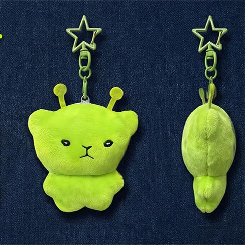 Cute Alien Cat Plush Keychain Soft Kawaii Mini Meme Backpack Charm Lovely Cartoon Bag Handbag Charm in Saudi Arabia