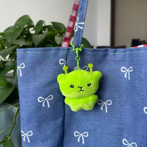 Cute Alien Cat Plush Keychain Soft Kawaii Mini Meme Backpack Charm Lovely Cartoon Bag Handbag Charm in Saudi Arabia