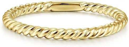 MSBLUE Twisted Rope Gold Ring for Women, Stackable Band, Minimalist Fashion Jewelry in Saudi Arabia