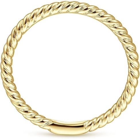 MSBLUE Twisted Rope Gold Ring for Women, Stackable Band, Minimalist Fashion Jewelry in Saudi Arabia