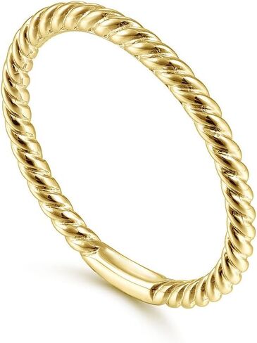 MSBLUE Twisted Rope Gold Ring for Women, Stackable Band, Minimalist Fashion Jewelry in Saudi Arabia
