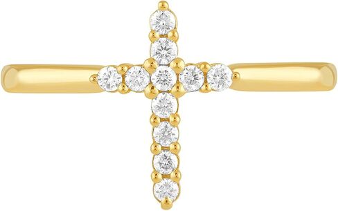Boston Bay Simple White Diamond Religious Cross .925 Sterling Silver Ring Collection in Kuwait