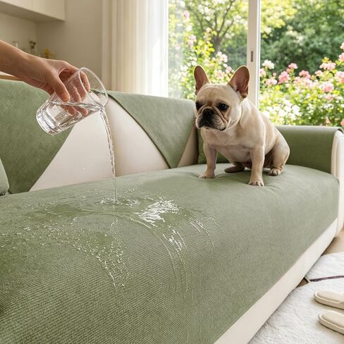 100% Waterproof Couch Arm Covers for Dogs, Non-Slip Anti Cat Scratch Sofa Slipcovers, Light Portable Washable Recliner Chair Covers, Camel, 28"×28", 1 pcs in Saudi Arabia