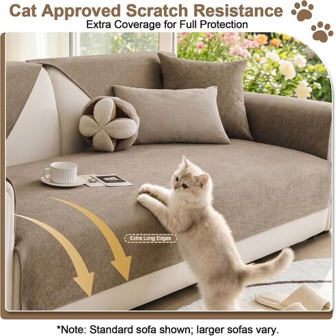 100% Waterproof Couch Arm Covers for Dogs, Non-Slip Anti Cat Scratch Sofa Slipcovers, Light Portable Washable Recliner Chair Covers, Camel, 28"×28", 1 pcs in Saudi Arabia
