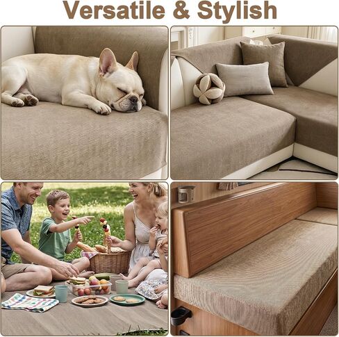 100% Waterproof Couch Arm Covers for Dogs, Non-Slip Anti Cat Scratch Sofa Slipcovers, Light Portable Washable Recliner Chair Covers, Camel, 28"×28", 1 pcs in Saudi Arabia