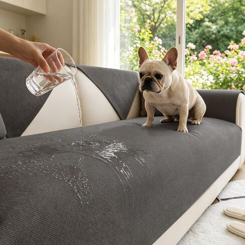 100% Waterproof Couch Arm Covers for Dogs, Non-Slip Anti Cat Scratch Sofa Slipcovers, Light Portable Washable Recliner Chair Covers, Camel, 28"×28", 1 pcs in Saudi Arabia