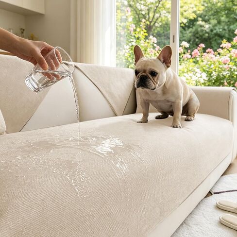 100% Waterproof Couch Arm Covers for Dogs, Non-Slip Anti Cat Scratch Sofa Slipcovers, Light Portable Washable Recliner Chair Covers, Camel, 28"×28", 1 pcs in Saudi Arabia