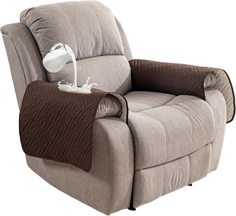 Genina Waterproof Recliner Chair Cover - 100% Protection! Non-Slip, Washable & Durable Protector for Kids & Pets【23.6'' /Chocolate】 in Saudi Arabia
