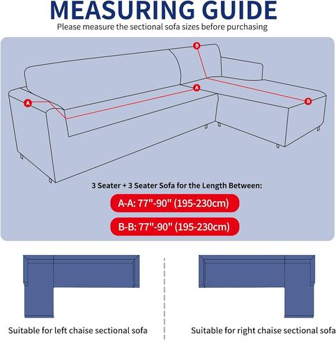 ZNSAYOTX Stretch Sectional Couch Covers New-Houndstooth Texture, Thick Slipcovers with Elastic Bottom for L Shape Sectional Sofa, 2 Pcs Pet Friendly Universal Protector (Sofa or Chaise), Beige in Saudi Arabia