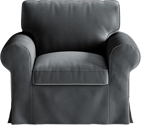 Velvet Pets Friendly Sofa Covers Custom Made Compatible for IKEA Ektorp Sofa Slipcovers, Machine Washable(Velvet Olive Green Ektorp Chair) in Kuwait