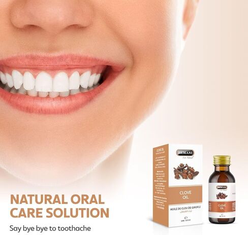 Hemani Clove Oil for Teeth and Gums 10ml - Natural Dental Care & Toothache Relief, Soothes Tooth Pain, Gum Inflammation & Bad Breath, Pure & Undiluted, Therapeutic Grade in Saudi Arabia