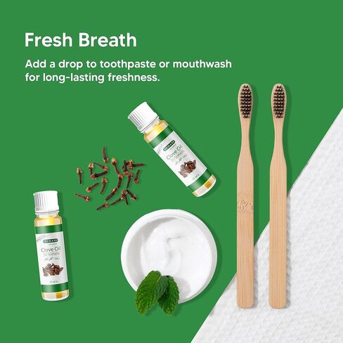 Hemani Clove Oil for Teeth and Gums 10ml - Natural Dental Care & Toothache Relief, Soothes Tooth Pain, Gum Inflammation & Bad Breath, Pure & Undiluted, Therapeutic Grade in Saudi Arabia
