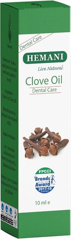 Hemani Clove Oil for Teeth and Gums 10ml - Natural Dental Care & Toothache Relief, Soothes Tooth Pain, Gum Inflammation & Bad Breath, Pure & Undiluted, Therapeutic Grade in Saudi Arabia