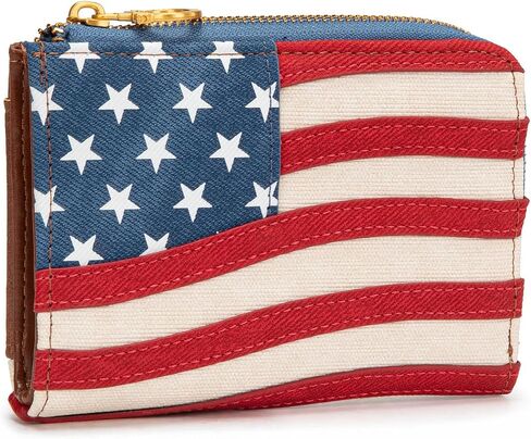 Montana West Vintage American Flag Wallet for Men&Women, American Pride Purse for Patriotic Day in Kuwait