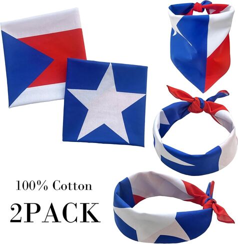 WEITBF 2 Pack Puerto Rico Flag Bandana Puerto Rican Scarf Bandanas Headband - 100% Cotton, 22 x 22 inches in Saudi Arabia