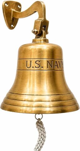 Nautical Antique Brass Ship Bell Decorative Wall Bell with U.S Navy Home Bell Maritime Boat Gifts in Kuwait