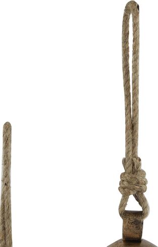 Deco 79 Metal Indoor Outdoor Decorative Cow Bells Tibetan Inspired Meditation Bell with Jute Hanging Rope, Set of 3 Cow Bell 10", 8", 6"H, Bronze in Kuwait