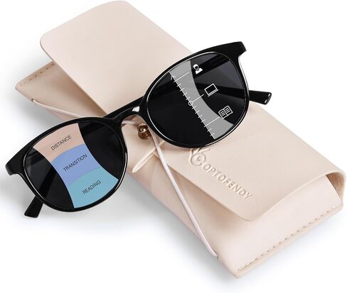Progressive Sunglasses for Women Men, TR90 Multifocal Reader Sunglasses with Spring Hinge, UV400 Protection in Kuwait